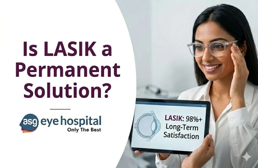 LASIK laser eye surgery procedure for long-term vision correction