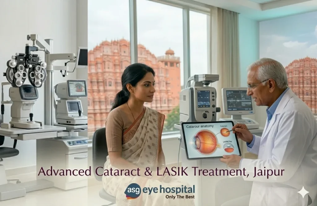 Eye specialist performing advanced cataract and LASIK treatment at an eye hospital in Jaipur