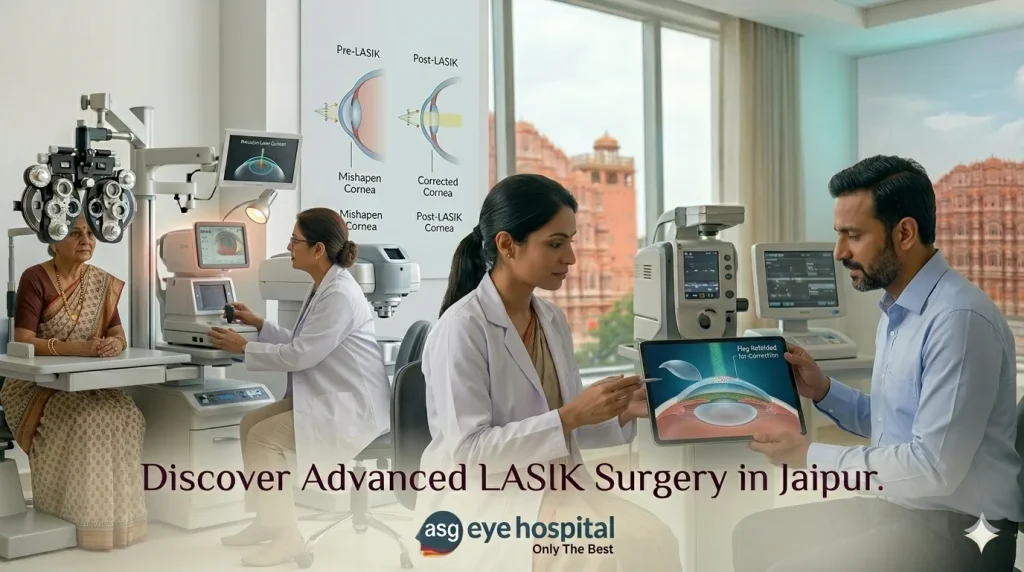 Patient undergoing advanced LASIK eye surgery at an eye hospital in Jaipur