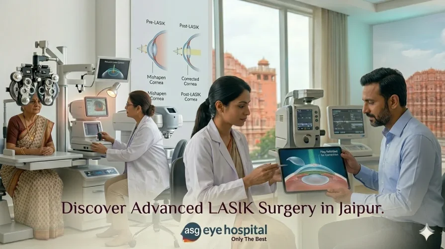 Patient undergoing advanced LASIK eye surgery at an eye hospital in Jaipur