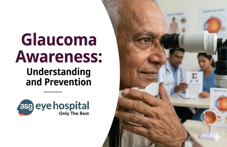 Eye specialist performing glaucoma eye examination to protect optic nerve health