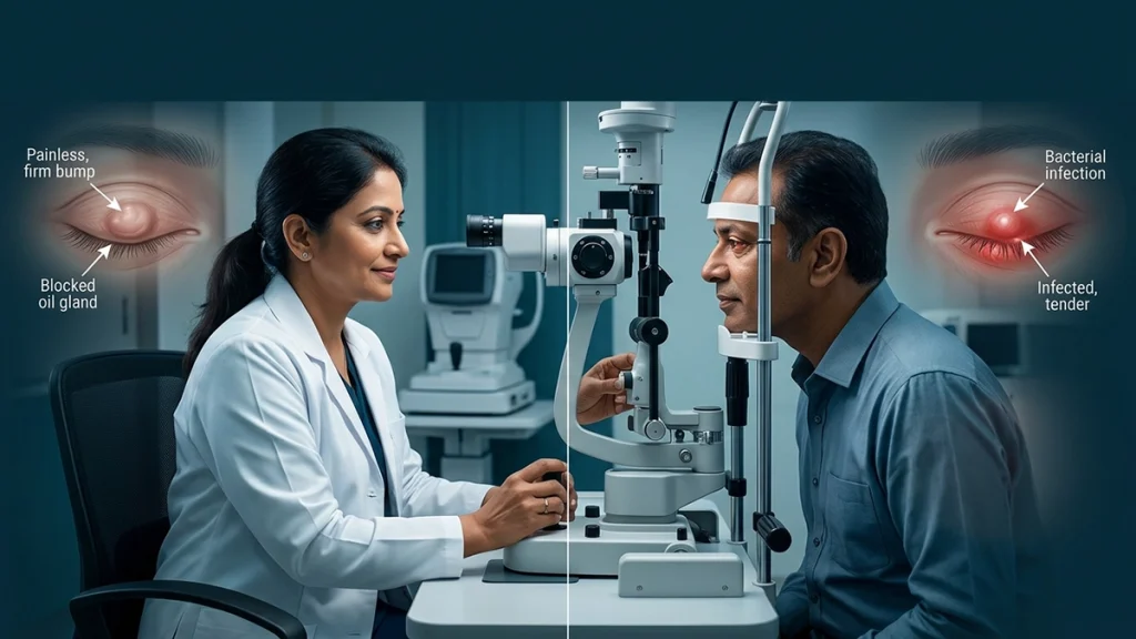 Chalazion vs Stye