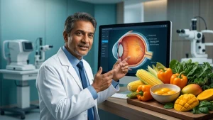 Zeaxanthin-rich foods such as leafy greens, corn, and egg yolks supporting macular health, retinal function, and healthy vision.
