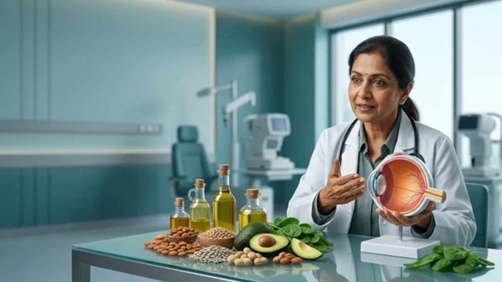 Vitamin E-rich foods such as nuts, seeds, and vegetable oils supporting eye health and antioxidant protection for healthy vision.
