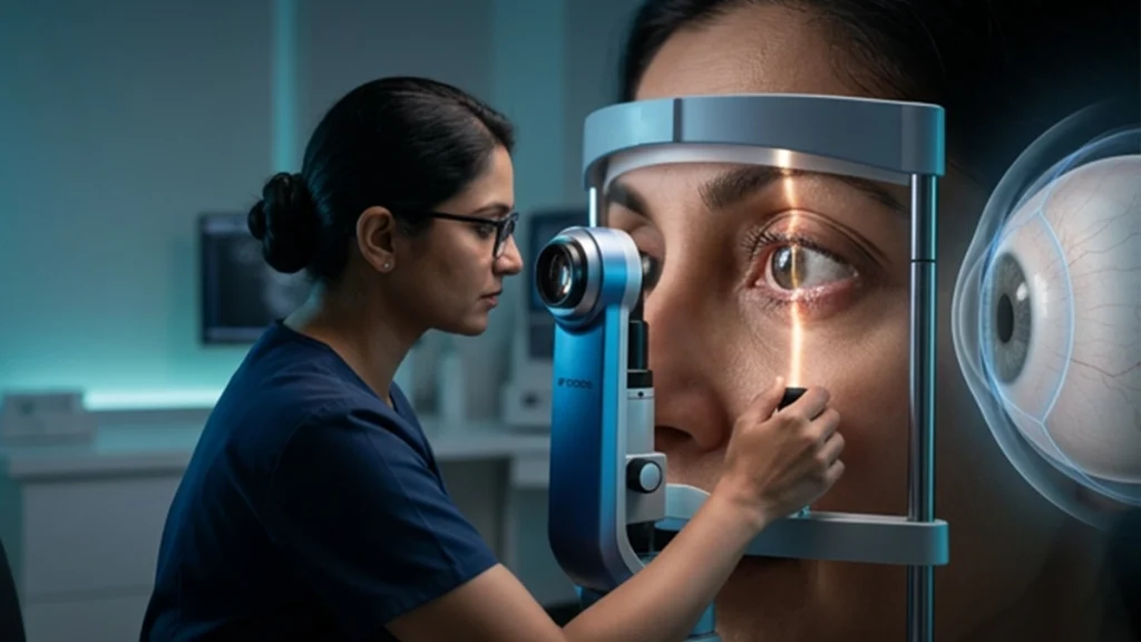 Person performing eye exercises while an eye specialist explains their potential benefits, limitations, and role in maintaining healthy vision.